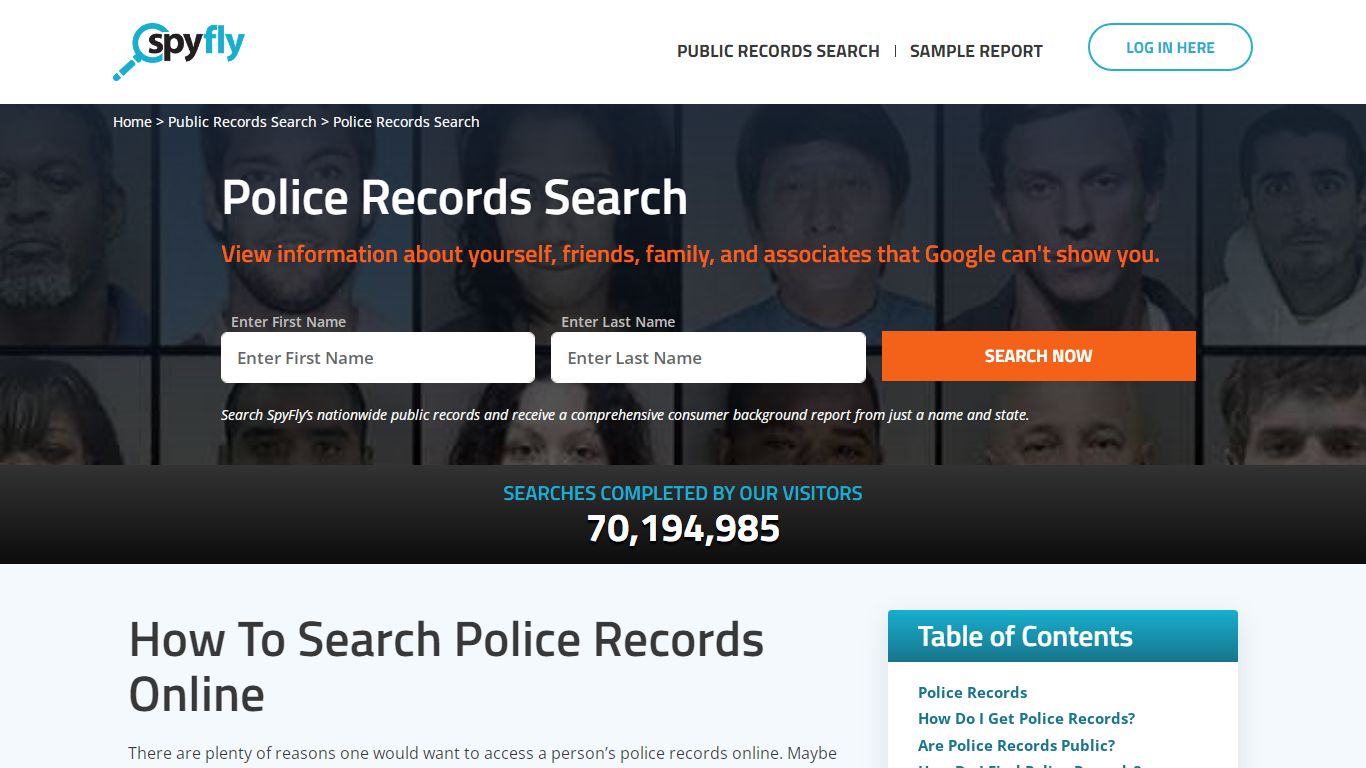 Police Records Search | Enter Name and Search Privately | SpyFly